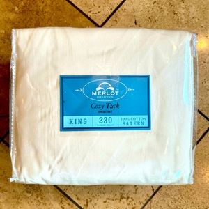 Merlot Collection Cozy Tuck King Sheet Set 230 Thread Count 100% Sateen